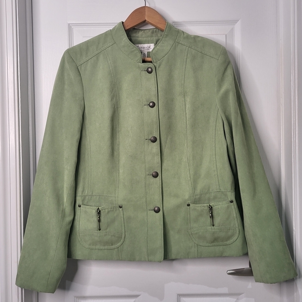 ConradC Faux Suede Women's Button Down Jacket Size 14 - Picture 2 of 12